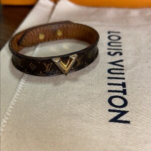 Louis Vuitton Brown Monogram Leather Bracelet